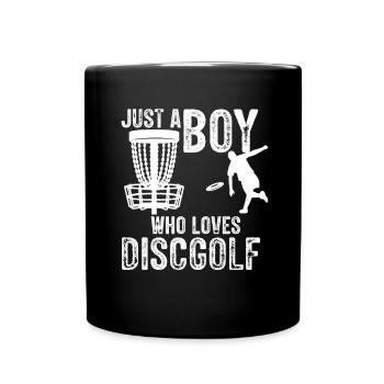 Junge, Der Disc Golf Vintage Ultimate Frisbee - Tasse einfarbig - Schwarz - Vorne