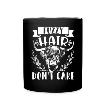 Scottish Highland Cattle Cow - Tasse einfarbig - Schwarz - Vorne