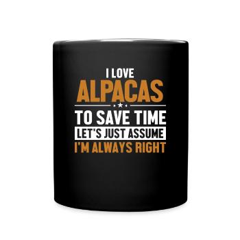 Alpacas Let's Assume I'm Right Huacaya Pako Lama - Mug uni - noir - Devant