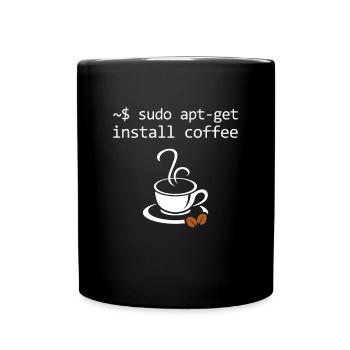 Sudo Install Coffee Informatiker Admin - Tasse einfarbig - Schwarz - Vorne