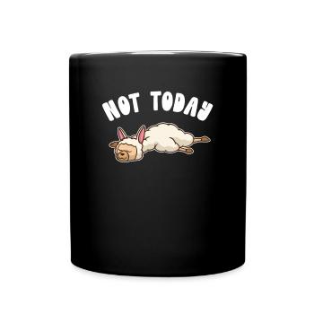Not Today Guanaco Llama Vicuna Breeder Alpaca - Full Colour Mug - black - Front