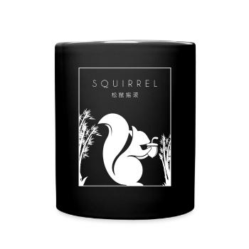 Squirrel Chinese Hanzi Eastern Gray Japanese Fox - Full Colour Mug - black - Front