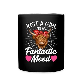 Vache bovine écossaise des Highlands - Mug uni - noir - Devant