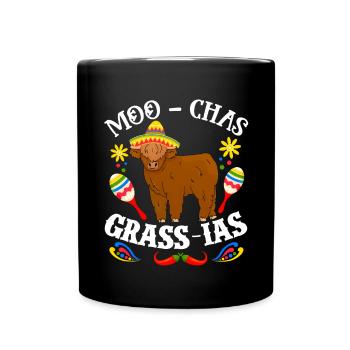 Vache bovine écossaise des Highlands - Mug uni - noir - Devant