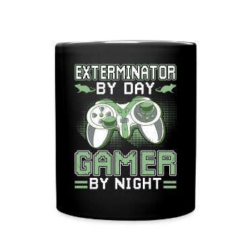 Kammerjäger By Day Gamer By Night - Full Colour Mug - black - Front