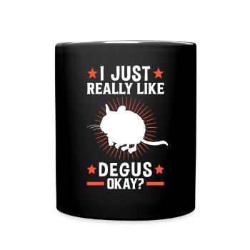 I like Degus Rodent Ordinary Degu - Full Colour Mug - black - Front