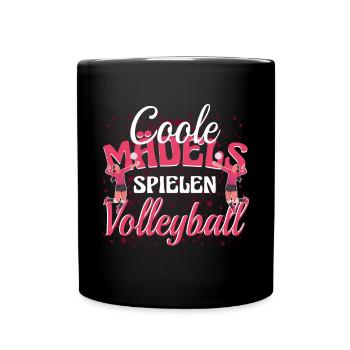 Volleyballerin Coole Mädchen spielen Volleyball - Tasse einfarbig - Schwarz - Vorne