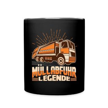 Müllabfuhr Legende Müllmann - Tasse einfarbig - Schwarz - Vorne