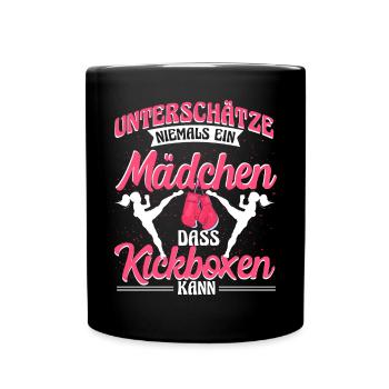 Kickboxen Mädchen Kampfsport - Tasse einfarbig - Schwarz - Vorne