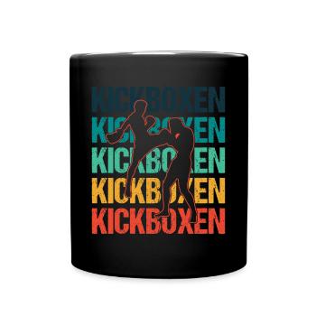 Kickboxen Kickboxer Kampfsport - Tasse einfarbig - Schwarz - Vorne