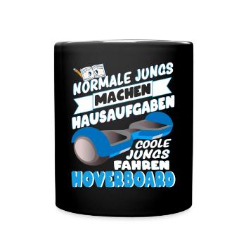 Hoverboard Coole Jungs fahren Hoverboard - Tasse einfarbig - Schwarz - Vorne