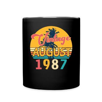 August 1987 Geschenkidee - Tasse einfarbig - Schwarz - Vorne