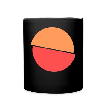 Geteilter Kringel Oranges Und Rotes Design - Tasse einfarbig - Schwarz - Vorne
