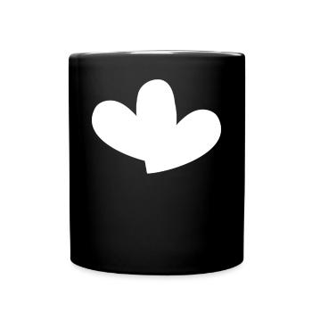 Double Cœur Blanc - Mug uni - noir - Devant