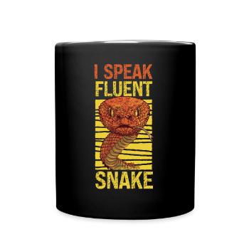 Snake Serpent I Speak Fluent Snake - Full Colour Mug - black - Front