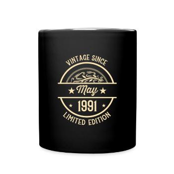 Geburtstag Vintage seit Mai 1991 - Tasse einfarbig - Schwarz - Vorne
