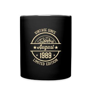 Geburtstag Vintage seit August 1989 - Tasse einfarbig - Schwarz - Vorne