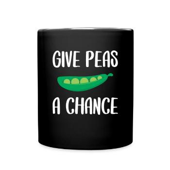Give Peas A Chance Shirt Geschenk - Tasse einfarbig - Schwarz - Vorne