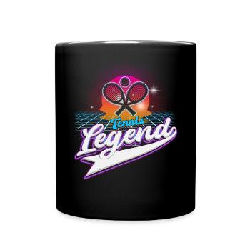 Cool Retro Crossing Rackets Tennis Legend Tennis - Full Colour Mug - black - Front