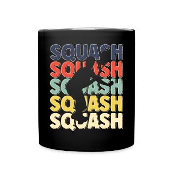 Cool Retro Text Silhouette Squash - Full Colour Mug - black - Front