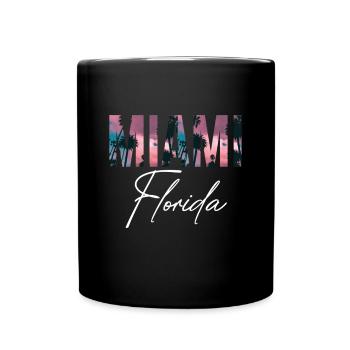 Miami Palms Florida Miami Beach Sun - Full Colour Mug - black - Front