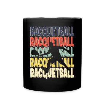 Cool Retro Text Silhouette Racquetball - Mug uni - noir - Devant