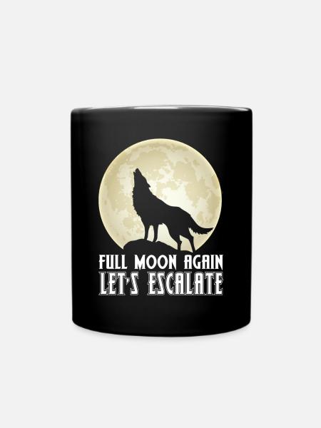 Loup Pleine Lune Escalade Pack Loups - Mug uni - noir