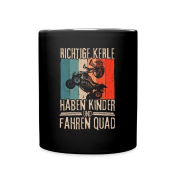 Les vrais gars ont des enfants et font des quads - Mug uni - noir - Devant