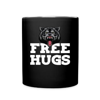Wolf Embrace Wild Dog Full Moon Wolf Pack - Full Colour Mug - black - Front