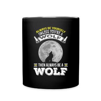 Wolf Wolf Pack Pleine Lune Hurlements Loups - Mug uni - noir - Devant