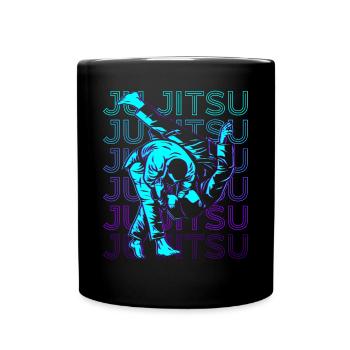 Ju Jitsu Jiu Jitsu Jujutsu Retro - Full Colour Mug - black - Front