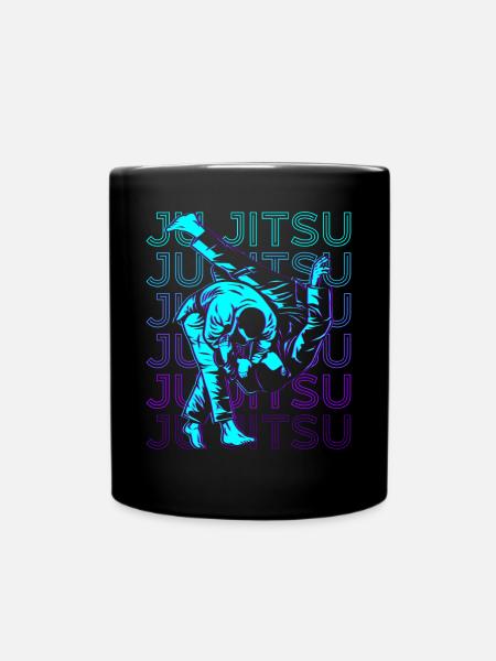 Ju Jitsu Jiu Jitsu Jujutsu Retro - Full Colour Mug - black