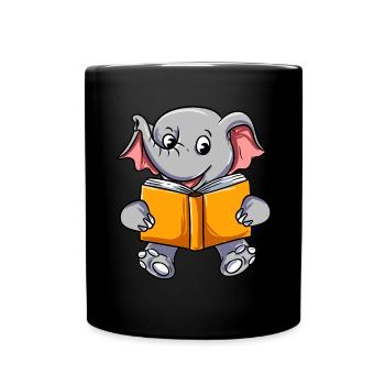Lesen - Tasse einfarbig - Schwarz - Vorne