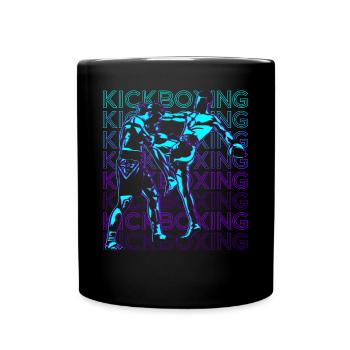 Kickboxen Retro Kickboxer - Tasse einfarbig - Schwarz - Vorne