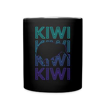 Kiwi Retro - Tasse einfarbig - Schwarz - Vorne