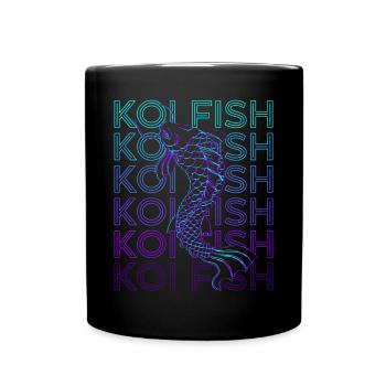 Koi Fish Carp Poisson Japonais Rétro - Mug uni - noir - Devant
