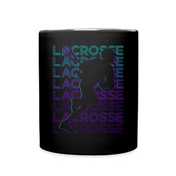 Lacrosse Spieler Retro - Tasse einfarbig - Schwarz - Vorne