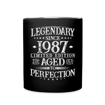 Legendary 1987 Vintage born Birthday Gift - Full Colour Mug - black - Front