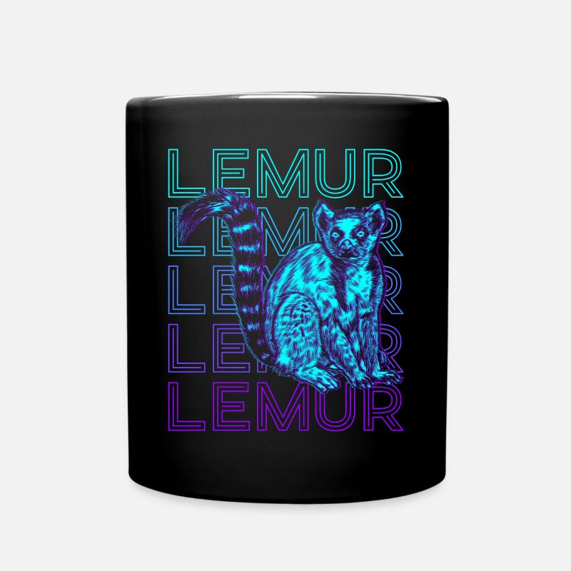 Lemur Retro - Tasse einfarbig - Schwarz