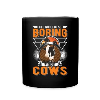 Cow Gift Cattle Cows Cattle Breeder - Full Colour Mug - black - Front