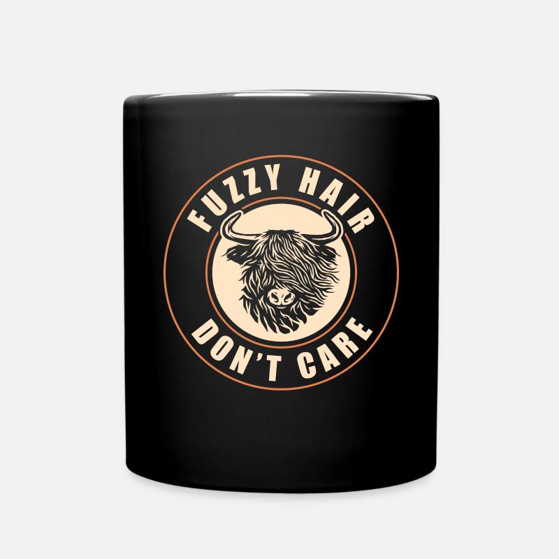 Scottish Highland Cattle Cow - Tasse einfarbig - Schwarz