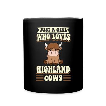 Vache bovine écossaise des Highlands - Mug uni - noir - Devant