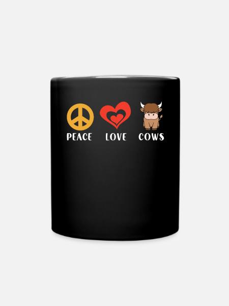 Skotsk highland cattle cow - Enfärgad mugg - svart