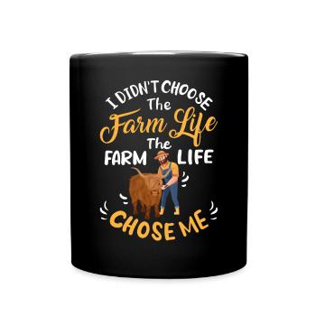 Scottish Highland Cattle Cow - Tasse einfarbig - Schwarz - Vorne