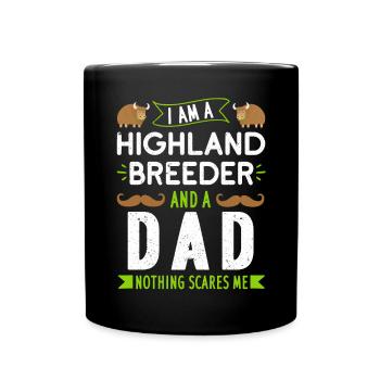 Scottish Highland Cattle Cow - Tasse einfarbig - Schwarz - Vorne