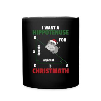 Je veux un hippopotame pour les hippopotames doux de Noël - Mug uni - noir - Devant