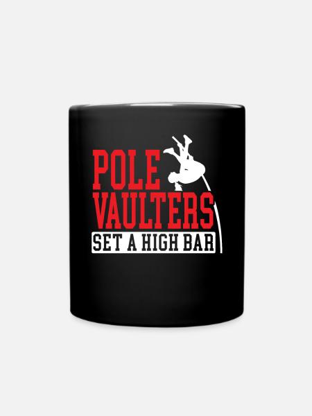 Pole Vaulters Set A High Bar Pole Vaulting - Full Colour Mug - black
