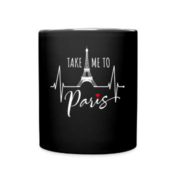 Emmenez-moi à Paris Heartbeat Tour Eiffel France - Mug uni - noir - Devant