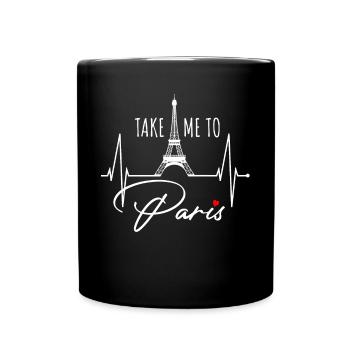 Emmenez-moi à Paris Heartbeat Tour Eiffel France - Mug uni - noir - Devant