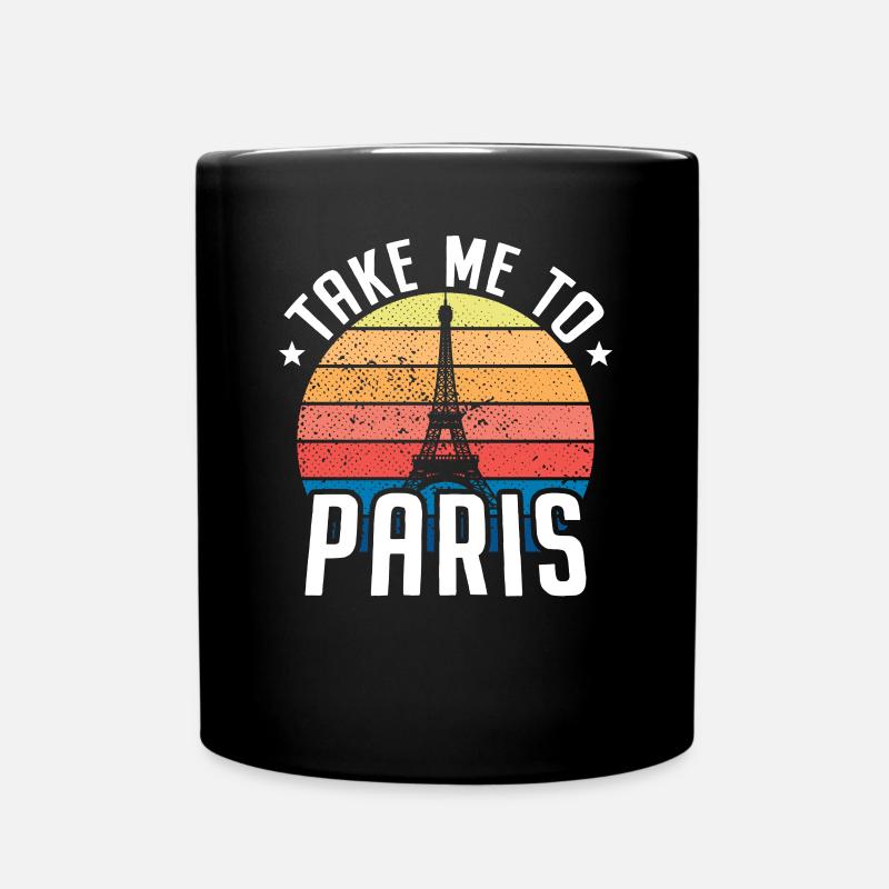 Take Me To Paris Herzschlag Eiffelturm Frankreich - Tasse einfarbig - Schwarz